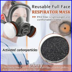 Reusable Full Face Respirator Mask, Gas Mask with 10 PCS Particulate Filter Cott