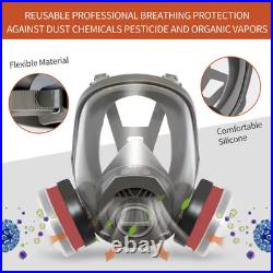 Reusable Full Face Respirator Mask, Gas Mask with 10 PCS Particulate Filter Cott
