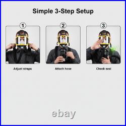 Reusable Full Face Respirator Protective Gas Mask for Painting, and Dust