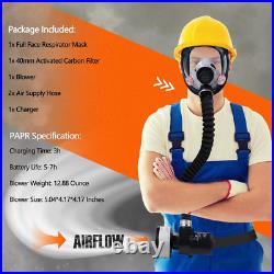 Reusable PAPR Respirator, Portable PAPR Respirator System with 40Mm Activated Ca