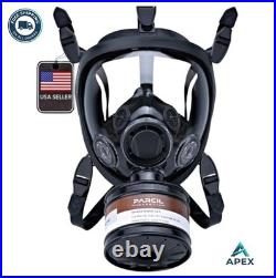 Reusable Respirator Mask 40mm Carbon Gas Filter Canister Smoke Chemical