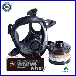 Reusable Respirator Mask 40mm Carbon Gas Filter Canister Smoke Chemical