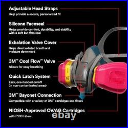 Reusable Respirator Medium Quick Latch Half Mask OV AG P100 Cartridge Filters