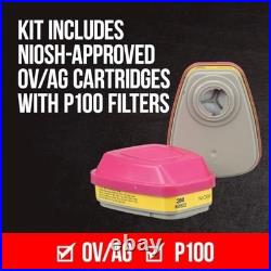 Reusable Respirator Medium Quick Latch Half Mask OV AG P100 Cartridge Filters