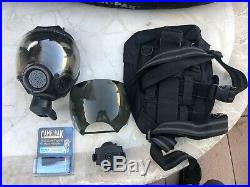 SIZE LARGE Black Lens 1 MSA Millennium CBRN Gas Mask Bag ESP II Amp Water Attch