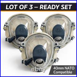 Sapphire Stone Full-Face Respirator Gas Mask 40mm NATO LOT OF 3 FREE SHIPPING