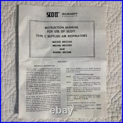 Scott Type C Supplied Air Respirator Emergency Stock Riot Gas Mask