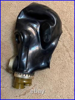 ShMS Black Gas Mask Soviet Cold War Respirator Size? 1/3- Military Collectible