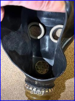 ShMS Black Gas Mask Soviet Cold War Respirator Size? 1/3- Military Collectible