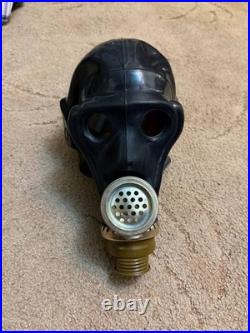 ShMS Black Gas Mask Soviet Cold War Respirator Size? 2 Military Collectible