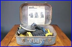 Siebe Gorman Vintage Puretha Gas Mask Respirator + Instructions Vintage 1970s