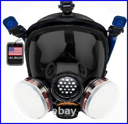 Smoke PD100 Full Face Gas Mask Respirator ASTM Dual Activated Charcoal Filter
