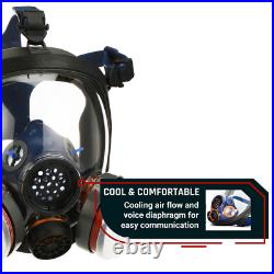 Smoke PD100 Full Face Gas Mask Respirator ASTM Dual Activated Charcoal Filter