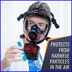 Survival & Tactical Full Face Gas Mask Respirator Heavy-Duty Anti-Fog Air F