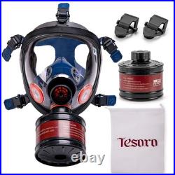 Tesoro Moda Survival Tactical Full Face Gas Mask Respirator Heavy-Duty