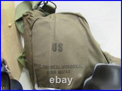 US M17 A2 Gas Mask MSA with Filter Canvas Bag Size Small 1984 Unused New Old Stock