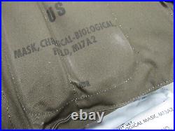 US M17 A2 Gas Mask MSA with Filter Canvas Bag Size XSmall XS 1985 New Old Stock