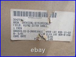 US M17 A2 Gas Mask MSA with Filter Canvas Bag Size XSmall XS 1985 New Old Stock