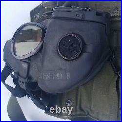 US Military Issue MSA Gas Mask Respirator Size M with Bag & bonus mask-bad button