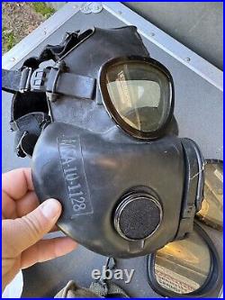 US Military M17 A2 Gas Mask CBRN Respirator Medium with carrier & extra filters