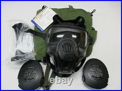 Used Avon M50 Gas Mask Full Face Respirator + Pouch NBC Protection size SMALL