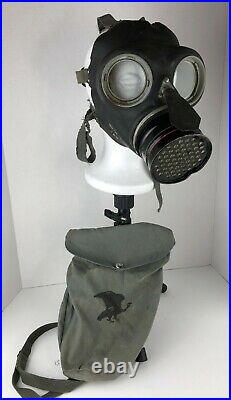 Vintage 1942 Civilian Duty General Issue Protection Respirator Gas Mask + Bag