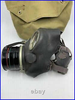 Vintage 1942 Gas Mask Civilian Duty Respirator General Issue + Canvas Bag