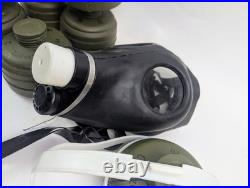 Vintage Israeli Gas Mask + 8 Swiss Zivilschutzfilter 68 Canisters NewithSurplus