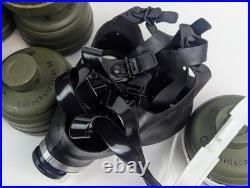 Vintage Israeli Gas Mask + 8 Swiss Zivilschutzfilter 68 Canisters NewithSurplus