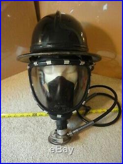 Vintage MSA Fireman, Firefighter helmet & Scott gas/oxygen mask, respirator