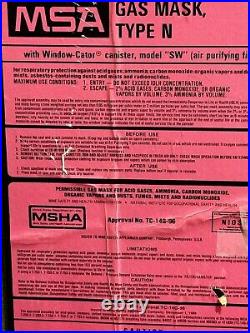 Vintage MSA GAS MASK TYPE N Window Stator with case 96680 Sz Medium