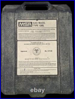Vintage MSA Gas Mask Type GML with Case Manual Industrial Respirator Mine Safety