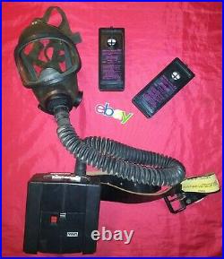 Vintage Msa Permissible Power Assisted Respirator Gas Mask W Extra Filter Set