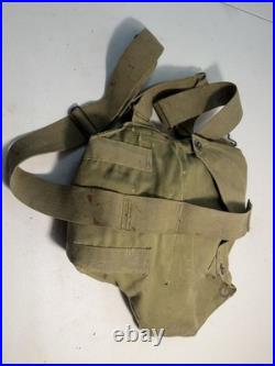 WWII 1942 US Navy USN Mark IV Gas Mask Respirator Filter Carrier Complete