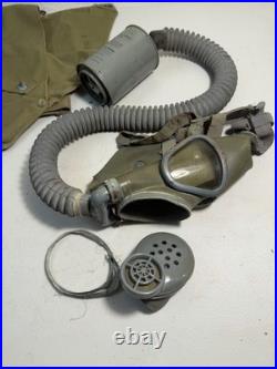 WWII 1942 US Navy USN Mark IV Gas Mask Respirator Filter Carrier Complete