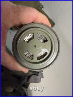 WWII 1942 US Navy USN Mark IV Gas Mask Respirator Filter Carrier Complete