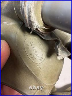 WWII 1942 US Navy USN Mark IV Gas Mask Respirator Filter Carrier Complete