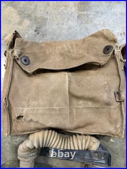 WWI M1918 US Army AEF Gas Mask & Carry Bag Yellow Can Respirator