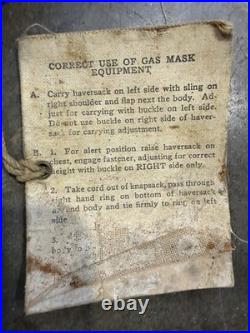 WWI M1918 US Army AEF Gas Mask & Carry Bag Yellow Can Respirator