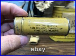 WWI M1918 US & UK SBR Gas Mask & Carry Bag Small Box Yellow Can Respirator RARE