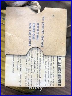 WWI M1918 US & UK SBR Gas Mask & Carry Bag Small Box Yellow Can Respirator RARE