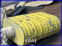WWI M1918 US & UK SBR Gas Mask & Carry Bag Small Box Yellow Can Respirator RARE