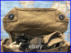 WWI M1918 US & UK SBR Gas Mask & Carry Bag Small Box Yellow Can Respirator RARE