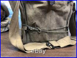 WWI M1918 US & UK SBR Gas Mask & Carry Bag Small Box Yellow Can Respirator RARE