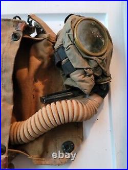 WWI US Army Doughboy NAMED Gas Mask & Bag Corrected English Box Respirator