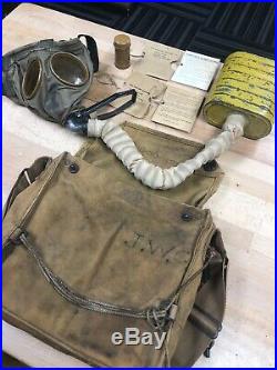 WWI WW1 US U. S. Gas Mask, Doughboy, Army, Original, Respirator, Military, War COMPL