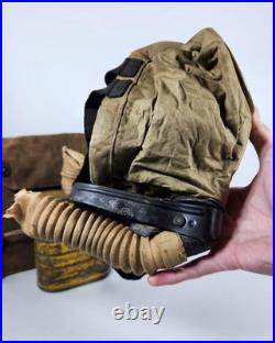 Ww1 World War 1 US Corrected English Type Box Respirator Gas Mask 1917 With Bag
