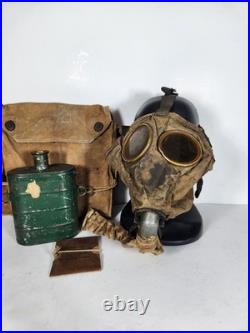Ww1 World War 1 US Corrected English Type Box Respirator Gas Mask 1918 With Bag
