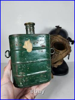 Ww1 World War 1 US Corrected English Type Box Respirator Gas Mask 1918 With Bag