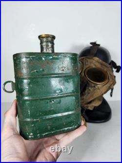 Ww1 World War 1 US Corrected English Type Box Respirator Gas Mask 1918 With Bag